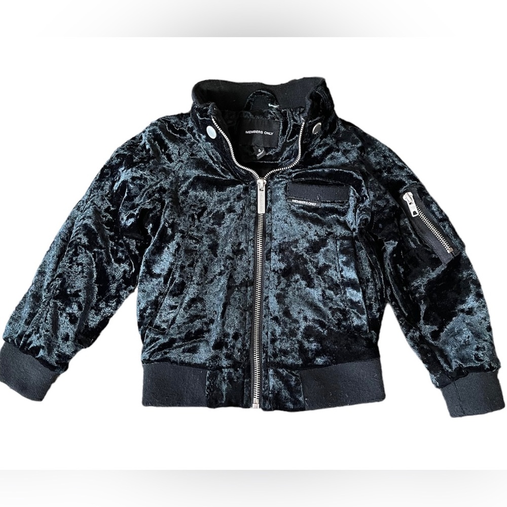 Members Only Girls Black Velvet /Velour Jacket Size 4T